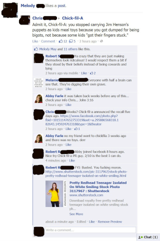 Illustration for article titled Did Chick-fil-A Pretend to Be a Teenage Girl on Facebook? (Updated)
